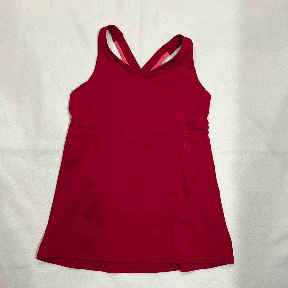 Lululemon Stash n’ Run Tank - Deep Red / Bright Pink - Size 8